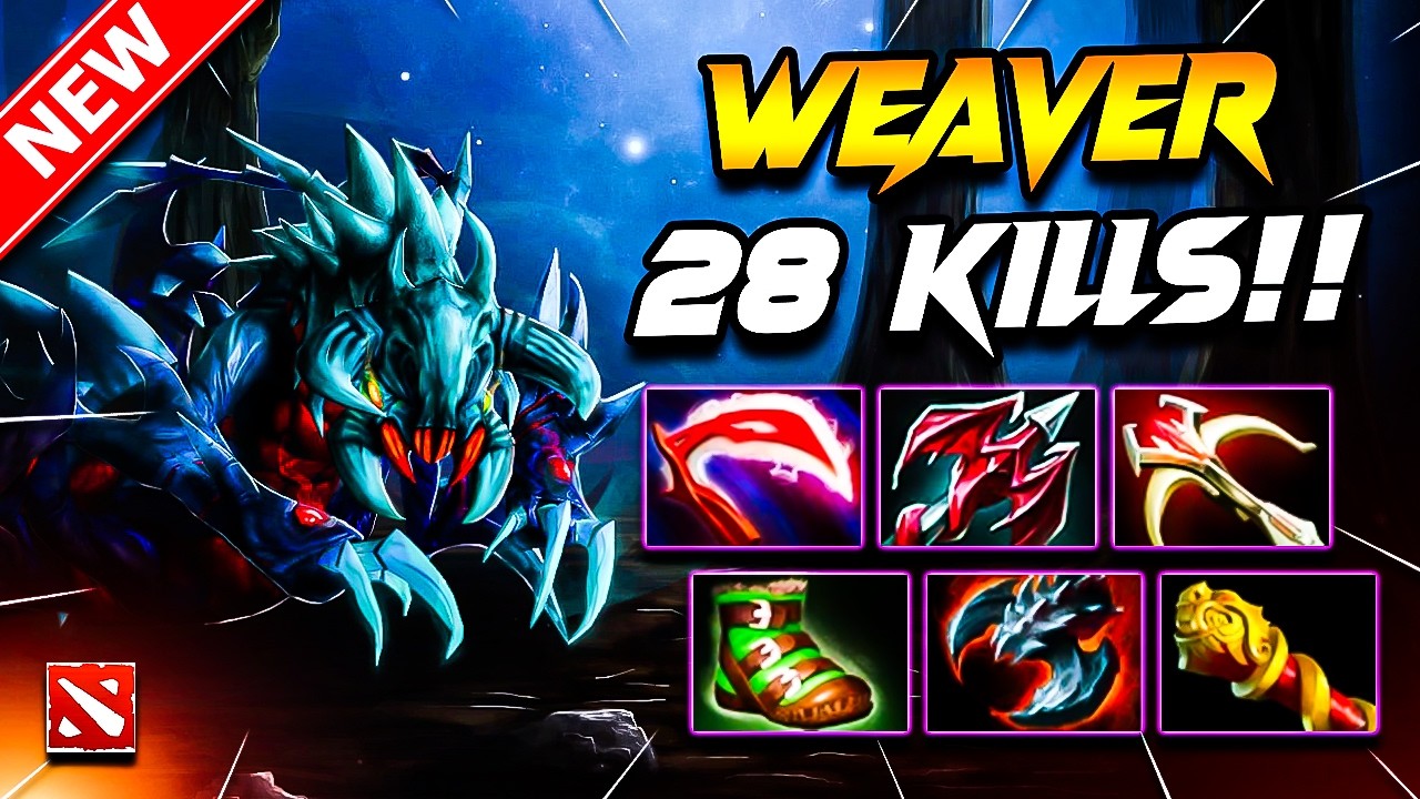28 Kills WEAVER DOTA 2 Gameplay | Dota 2 WEAVER Gameplay | Weaver Carry Build Pro Gameplay 7.40