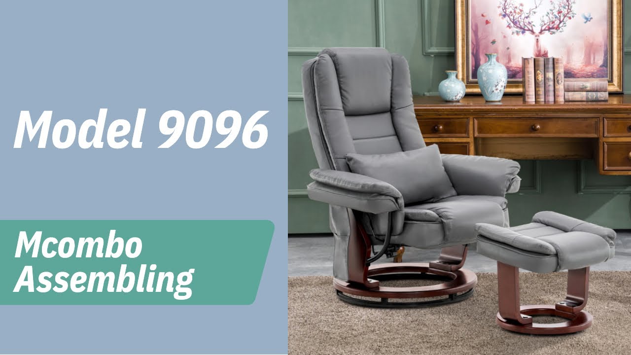 Mcombo Recliner Model 9096 Assembly. --- Accent Chair Recliner w/ Ottoman Massage 360 Degree Swivel