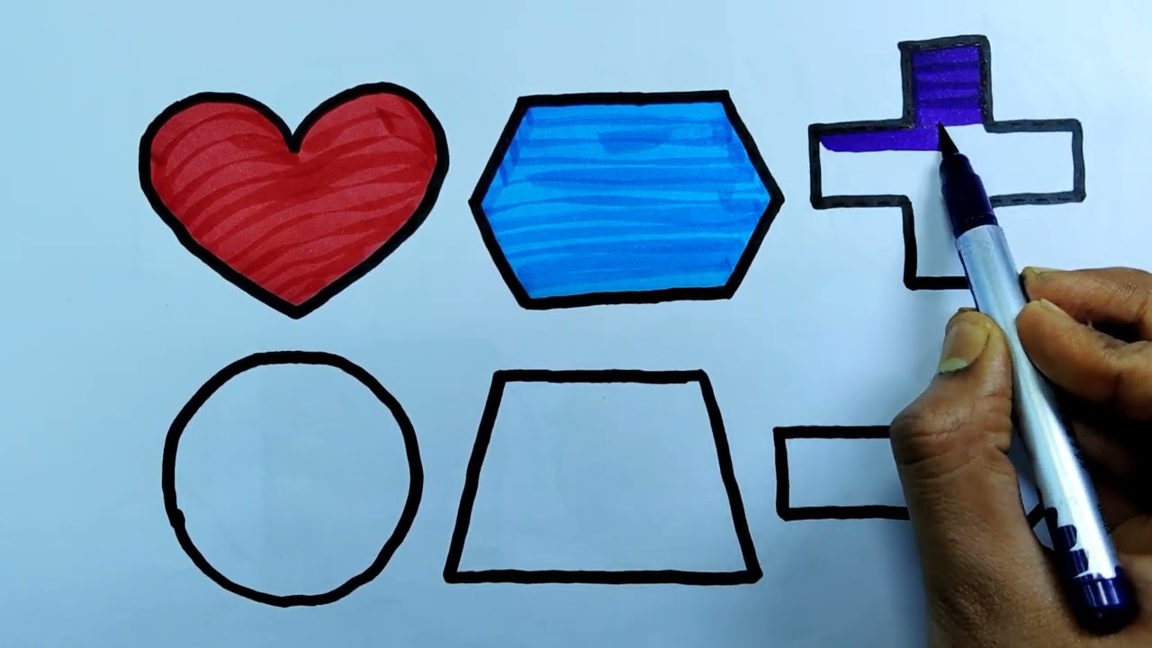 Learn Shapes, Colors for Kids & Toddlers 2d shapes colors for toddlers, heart hexagon cross