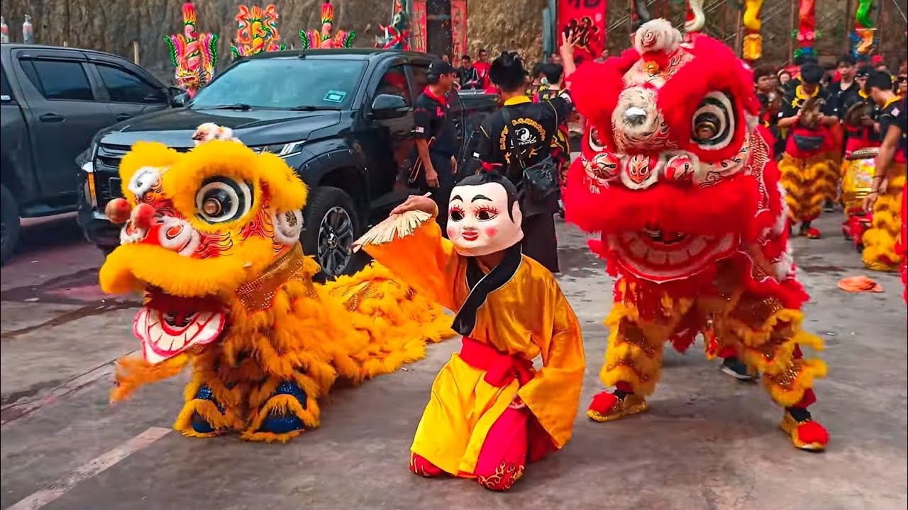 Lion Dance visit God of Prosperity with Buddha & multi God