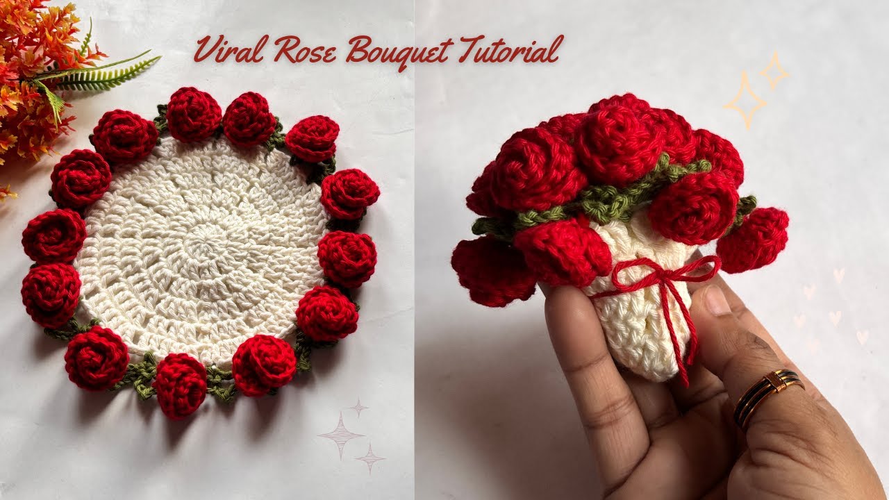 ⚡️🌹How to Crochet a viral rose blanket bouquet tutorial for beginners | Thecrochetknit  🧶🥰