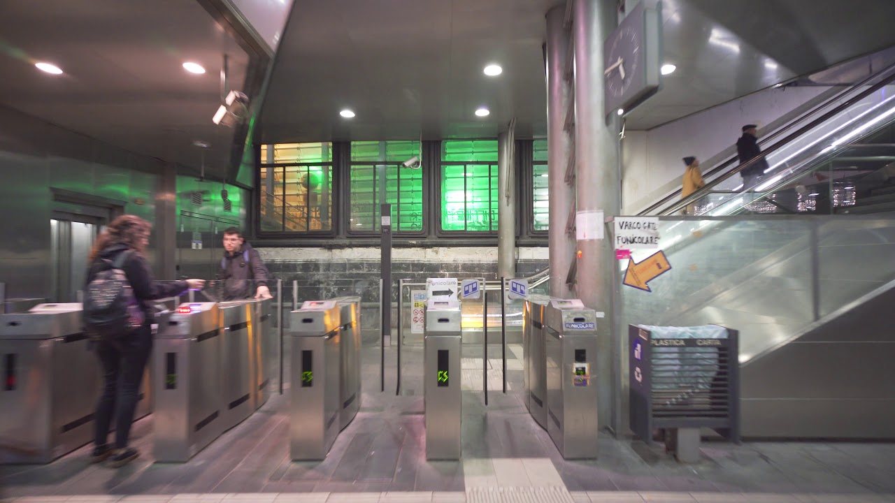 Italy, Naples, Montesanto Funicular station, 1X escalator
