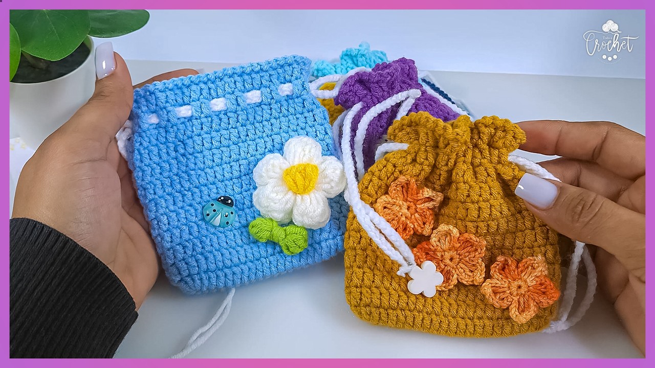 Cómo tejer Mini Bolsas a CROCHET | Tutorial Paso a Paso