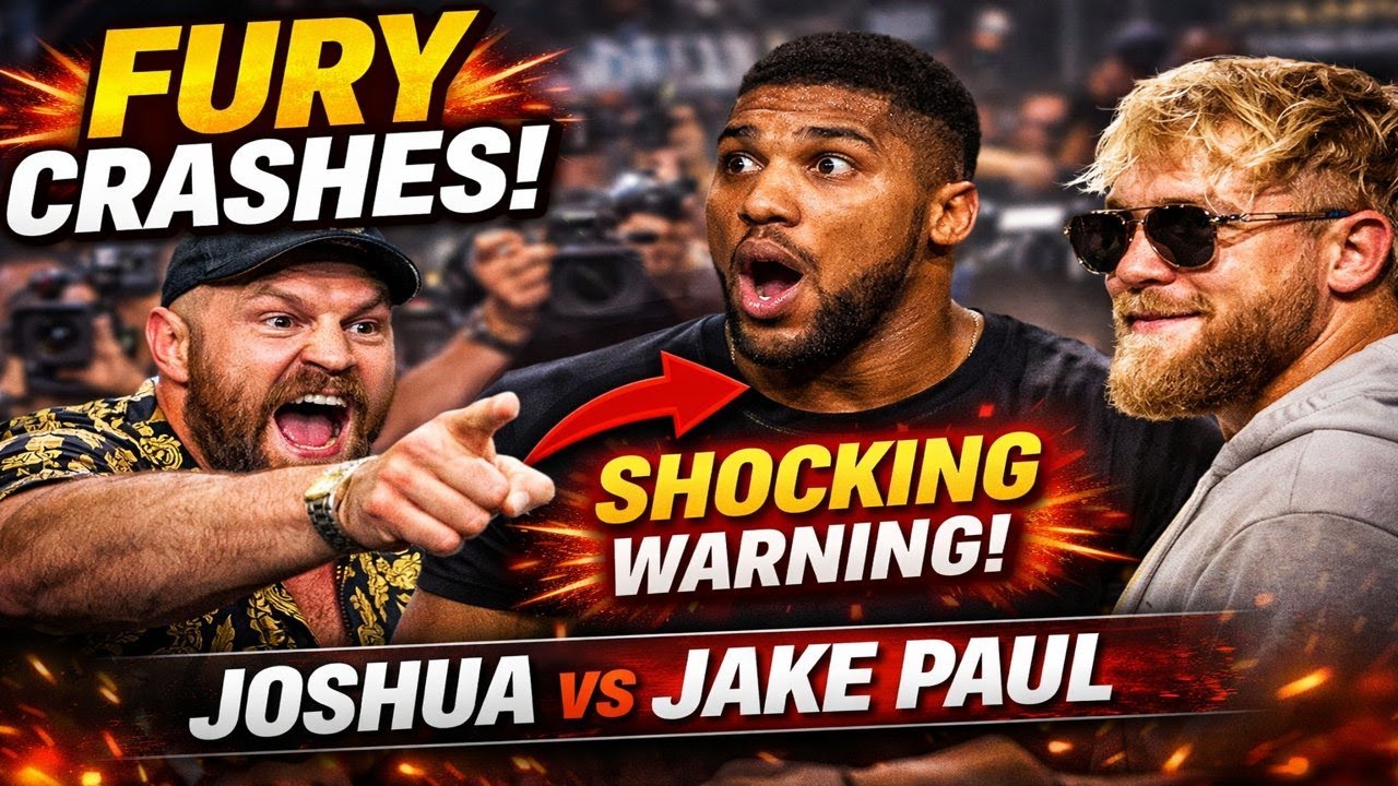 😱 PRESS CONFERENCE CHAOS! Tyson Fury CRASHES Joshua vs Jake Paul — WARNING STUNS AJ!