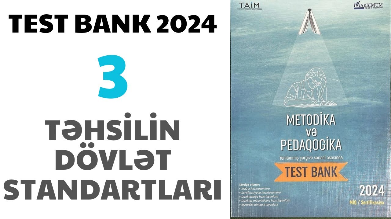 KURİKULUM TEST BANK -2024. Ümumi təhsilin dövlət standartları. Təlimçi Coşqun Namazov.050-334-12-64