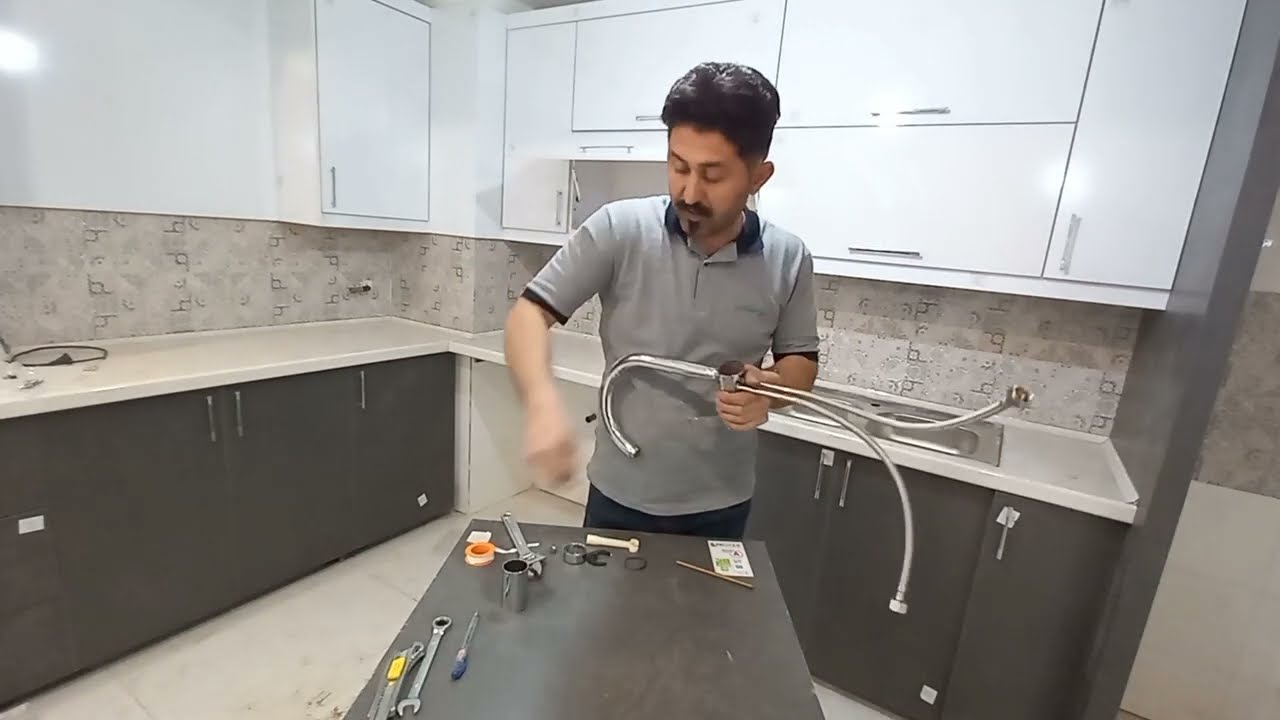 آموزش نصب شیر سینک یا شیر ظرفشویی