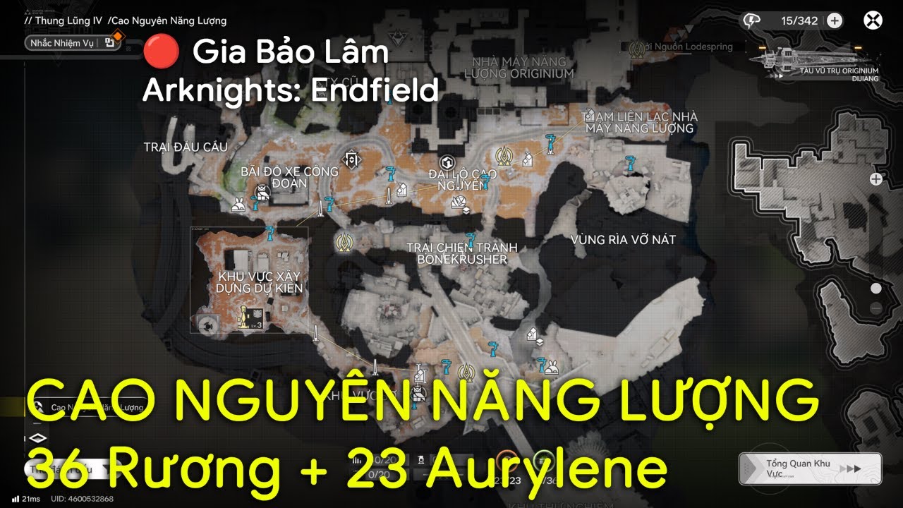 ARKNIGHTS: ENDFIELD 1.0 - 36 Rương + 23 Aurylene map CAO NGUYÊN NĂNG LƯỢNG