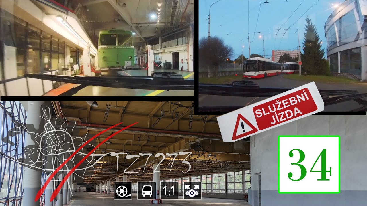 Jak se dnes jezdí do vozovny Komín - vjezd přes haly údržby - DPMB Škoda 21Tr