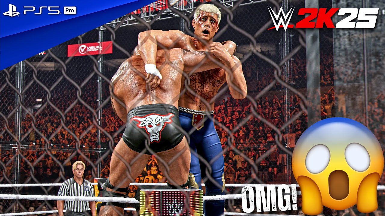 WWE 2K25 - The Rock vs. Cody Rhodes (c) - Hell in a Cell Match | PS5 Pro [4K60]