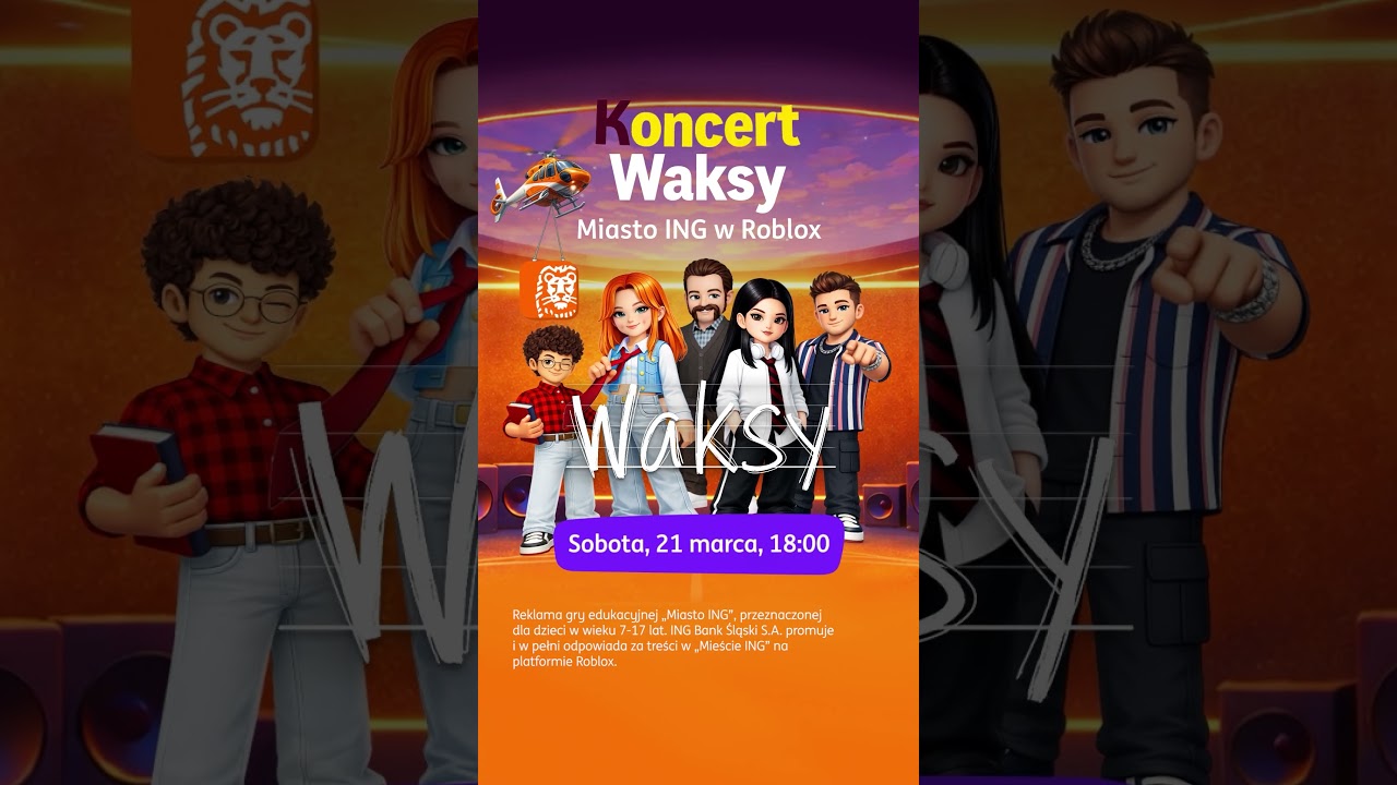 Kto będzie na @WAKSYY w #MiastoING w Roblox?