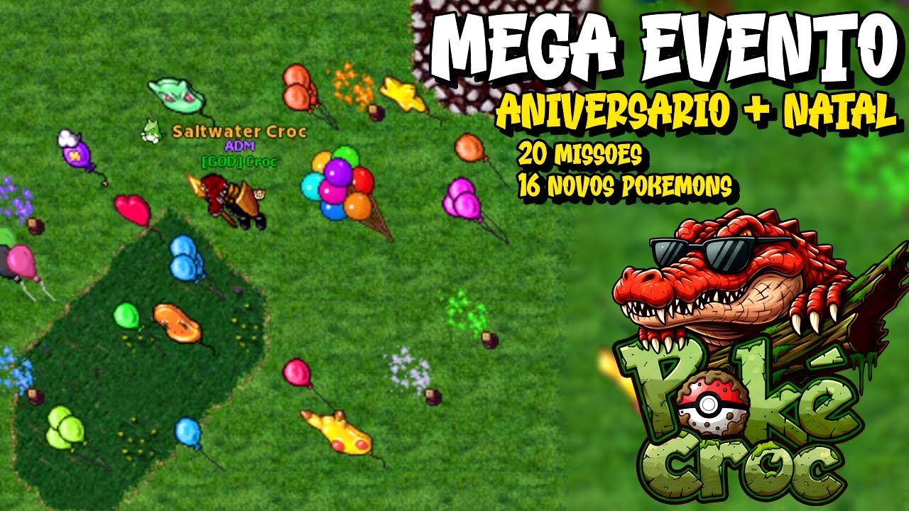 ANIVERSÁRIO DE 1 ANO DO POKECROC | NOVAS MISSÕES, POKÉMONS, ITENS E MAIS! POKETIBIA MOBILE E PC