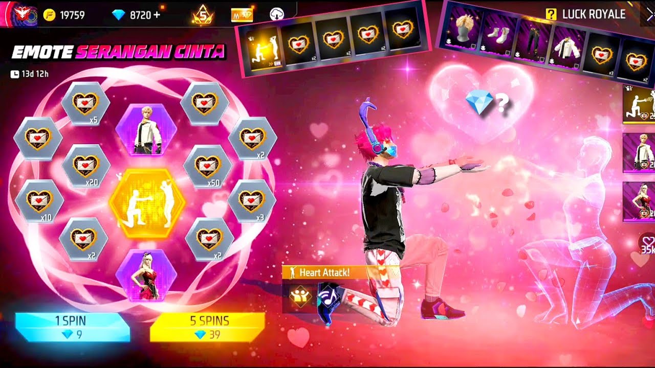 I Got All New Valentine Items in New Event Free Fire indonesia 💖
