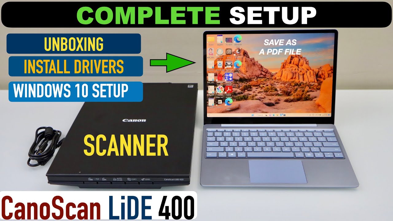 Canon Canoscan Lide 400 Setup, Unboxing, Install Drivers, Win 10 Setup & Scanning Review.