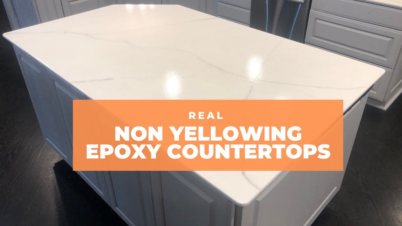 REAL NON YELLOWING EPOXY COUNTERTOPS AND CABINET TRANSFORMATION  - PEARL MARBLE