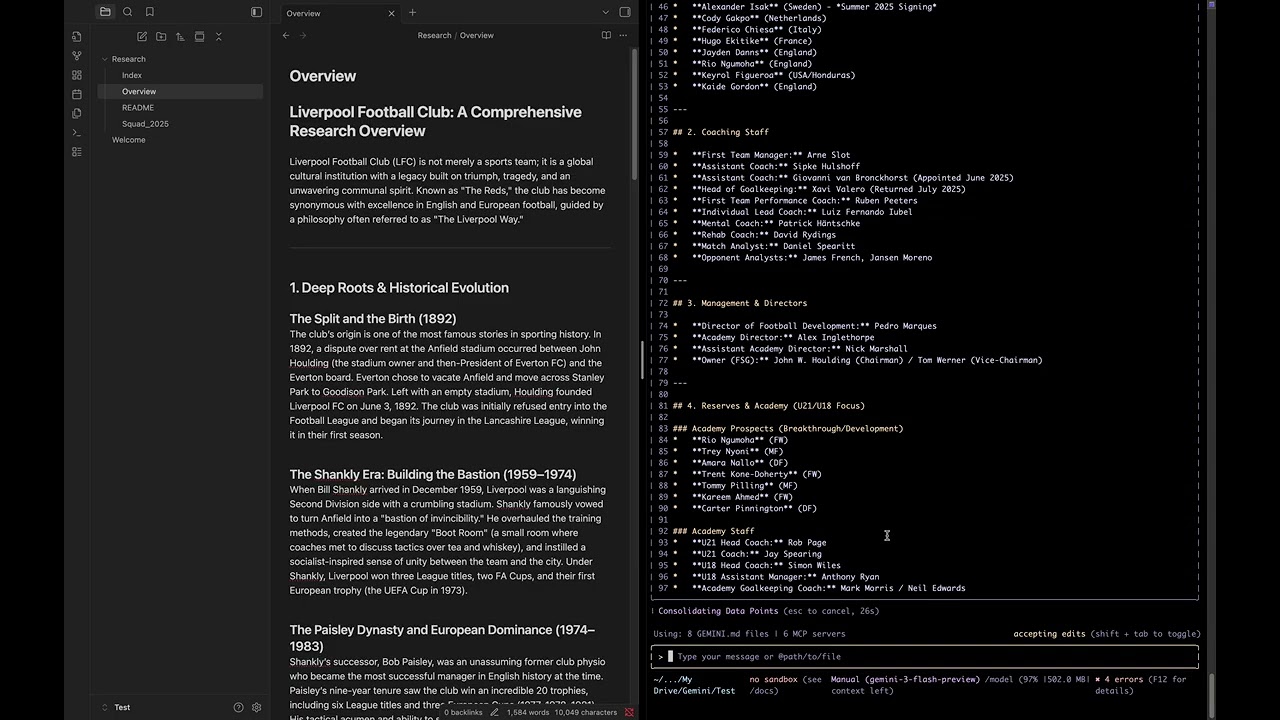 Turbocharge your research workflow with Gemini CLI, Google Drive and Obsidian