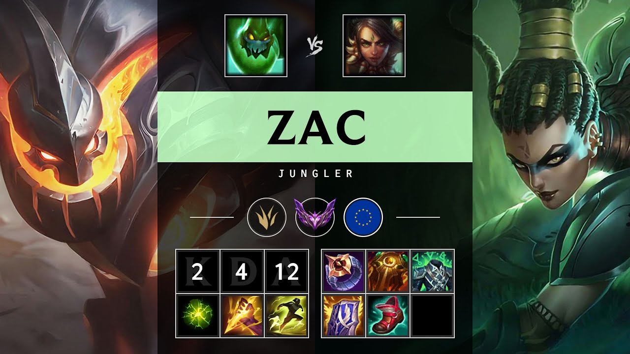 Zac Jungle vs Nidalee - EUW Master Patch 25.21