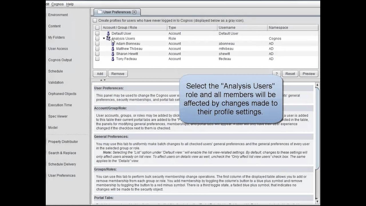 General User Settings