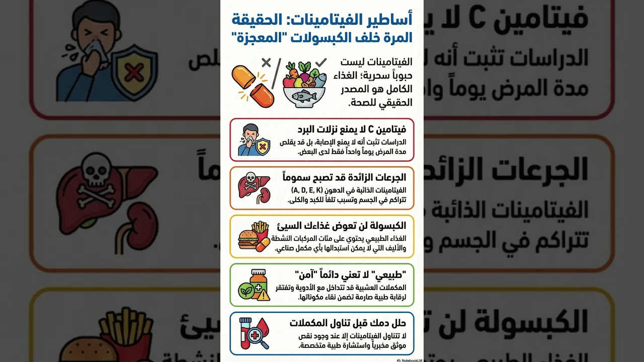 أكاذيب الفيتامينات التي لم يخبرك بها أحد #فيتامينات #مكملات_غذائية #صحة_وعافية #توعية_صحية