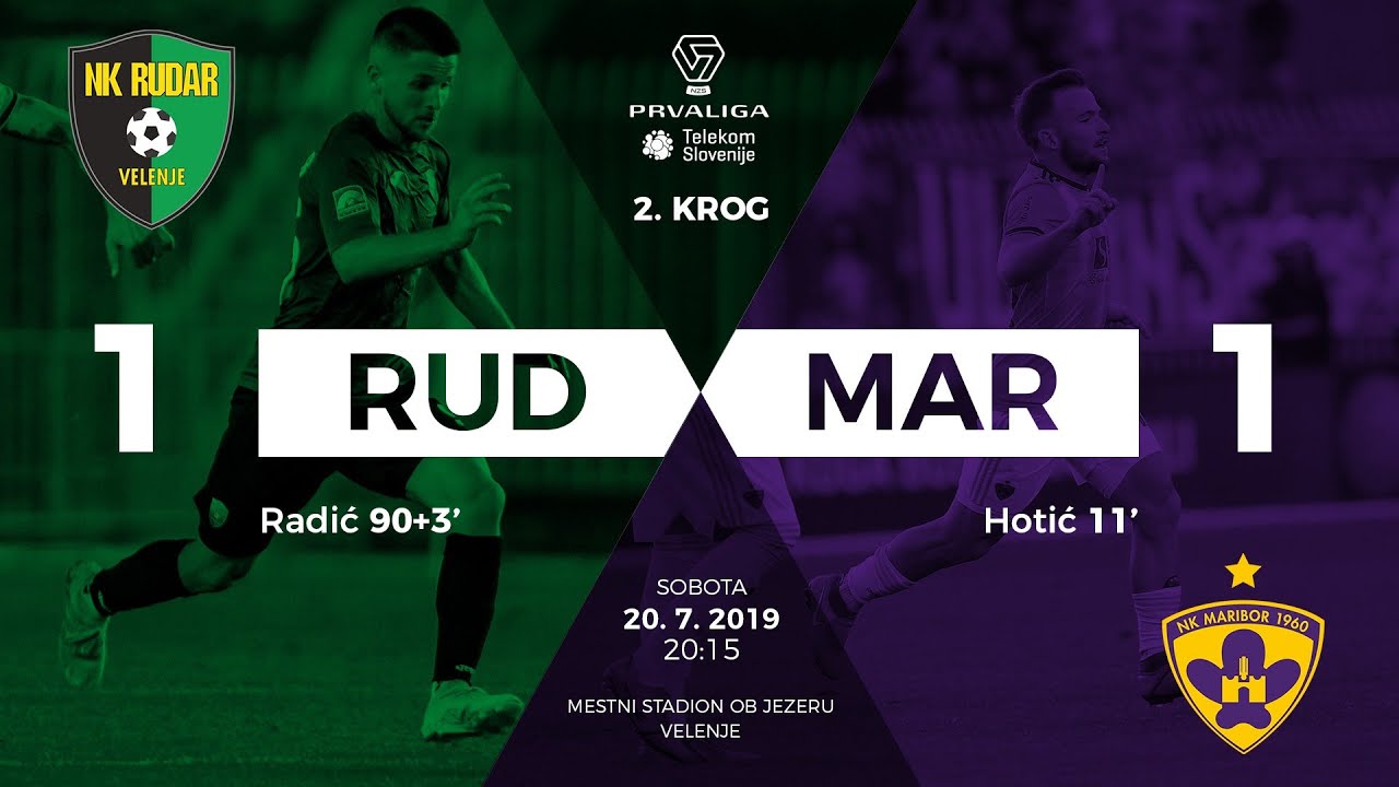 2.krog: Rudar - Maribor 1:1 ; Prva liga Telekom Slovenije 2019/2020