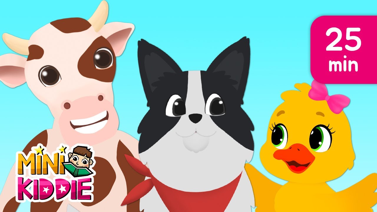 Animals Songs & More Nursery Rhymes | Kids Songs with Lyrics | 25 Min | Mini Kiddie