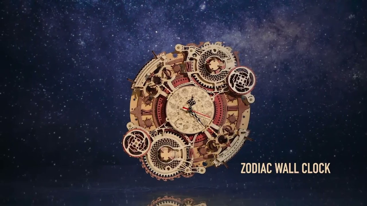 Zodiac Wanduhr & Kalender Mechanisches Holzpuzzle ⚙️ 168 Teile von Robotime