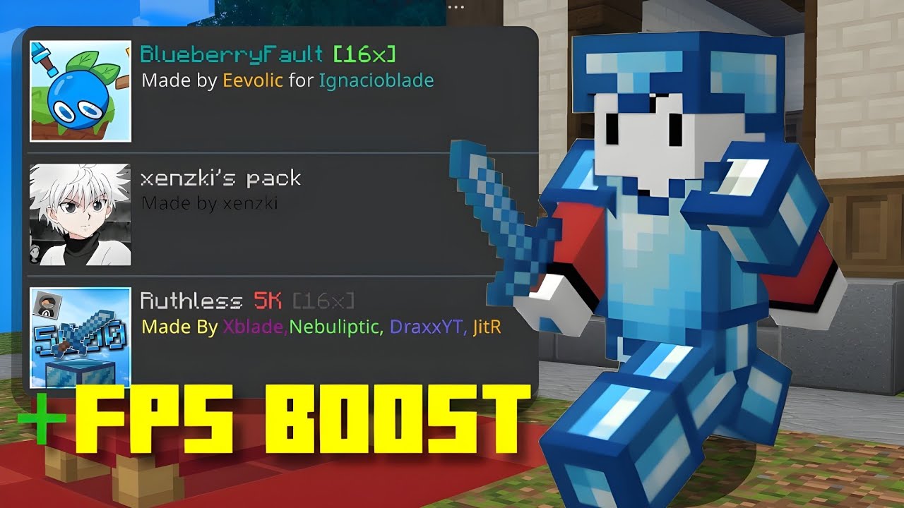 Top 3 BEST FPS Boost PVP Texture Pack for HIVE BEDWARS (MCPE 1.21)