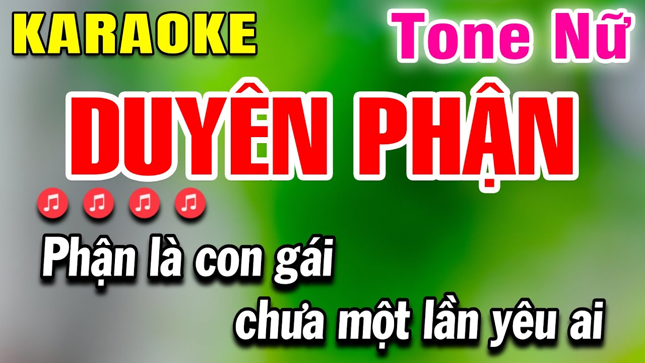 Duyên Phận Karaoke Nhạc Sống Tone Nữ | Beat Huỳnh Lê