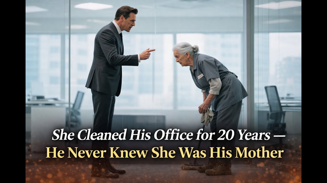 She Cleaned His Office for 20 Years — He Never Knew She Was His Mother