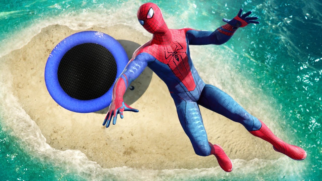 GTA 5 Spiderman • Epic Trampoline Jumps and Fails! (No godmode)