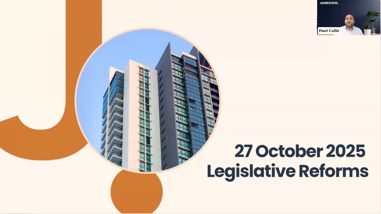 What the October 2025 Strata Law Changes Mean for You | Jamesons Strata Webinar