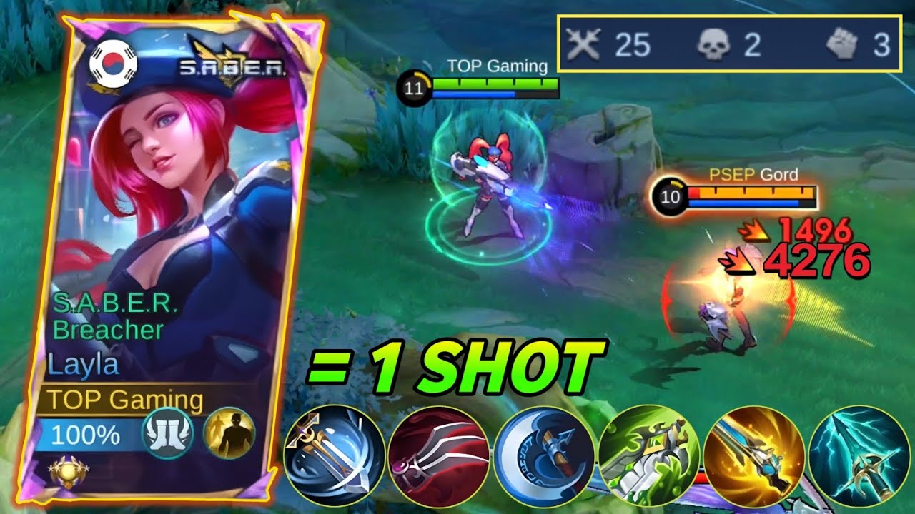 LAYLA NEW 1 SHOT BUILD & EMBLEM IS HARE! 💀😱 Build Top Global Layla 2024!!! - Mlbb
