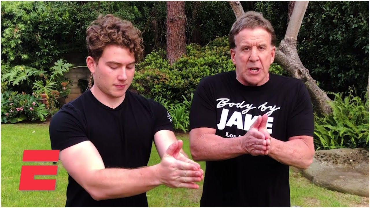 Home Workout: Big chest squeeze with 'Body by Jake' and Jason Fitz | ESPN