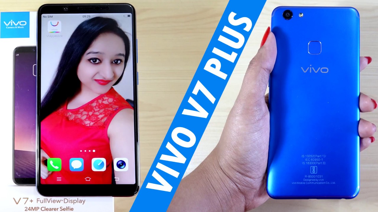 Vivo V7+ Energetic Blue- Unboxing & Overview- In Hindi