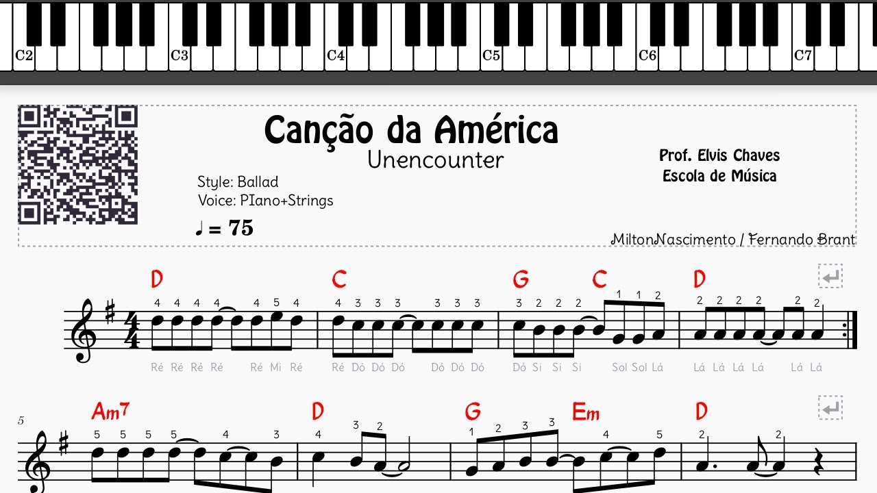 🎼 Canção da América - Unencounter - 344 - Tutorial Partitura Fácil