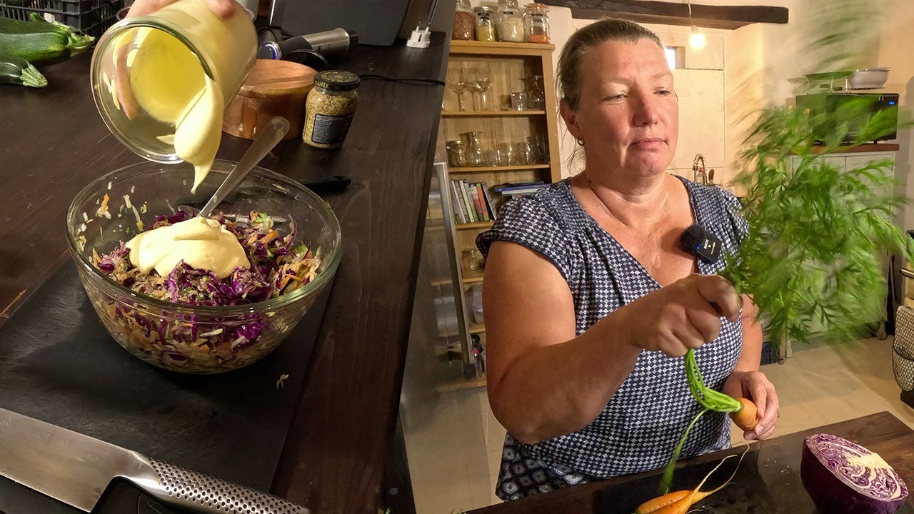 Whipping Up Zesty Courgette Coleslaw and Carrot Top Pesto
