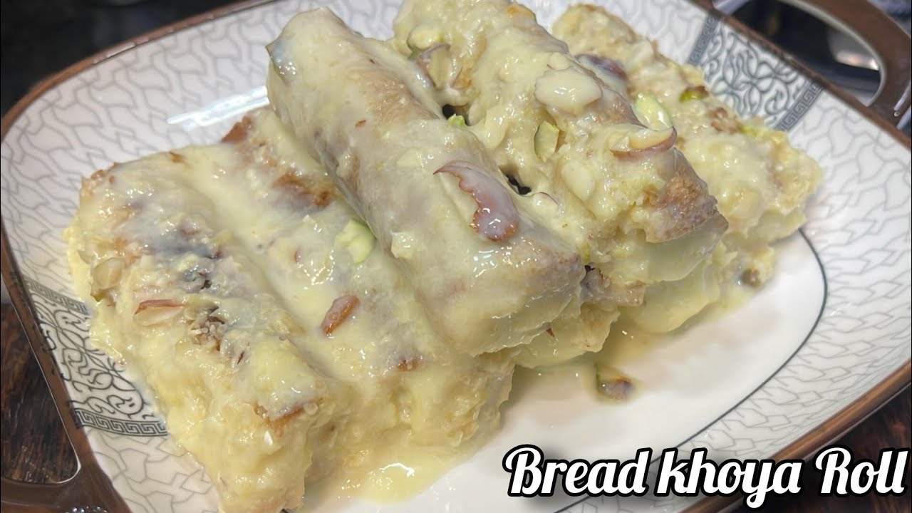 Eid Special Bread Khoya Roll Recipe | Bread Custard Puding Roll Recipe 