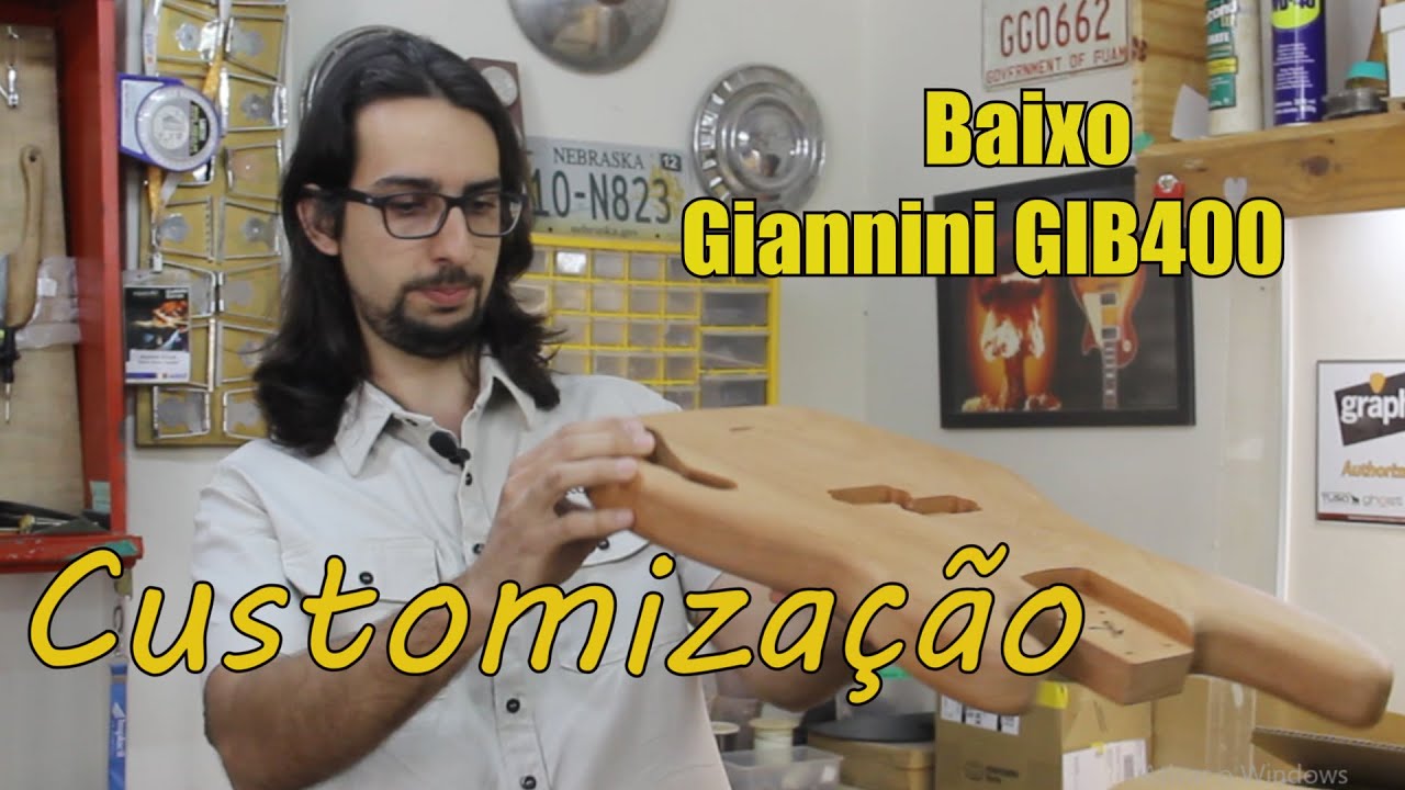 Customização: Baixo Giannini GIB 400: Pintura Nitro + Malagoli + Roslen +  Gotoh + Luth. Brunelli