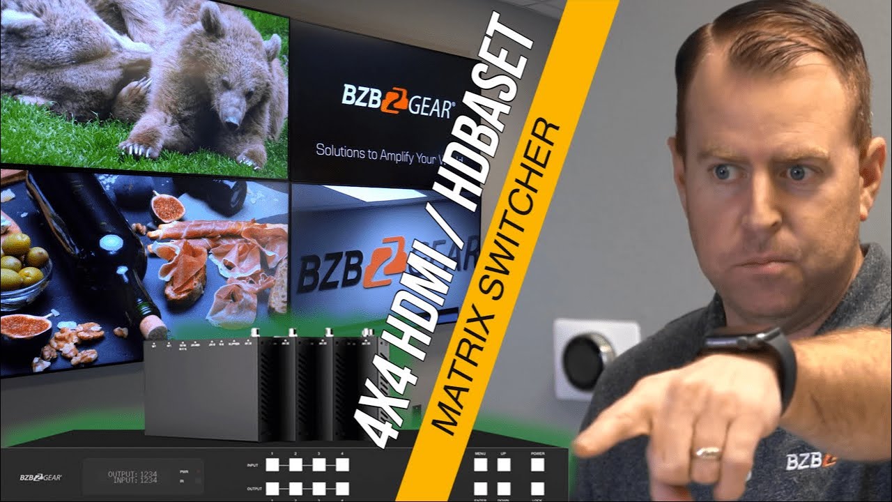 Switch To Any or All HDMI Devices 4x4 HDMI HDBaseT Matrix Switcher - BG-UM44-100M-KIT