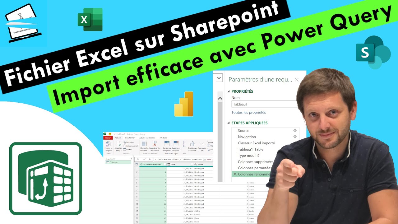 Power Query: Importer un fichier Excel stocké sur Sharepoint