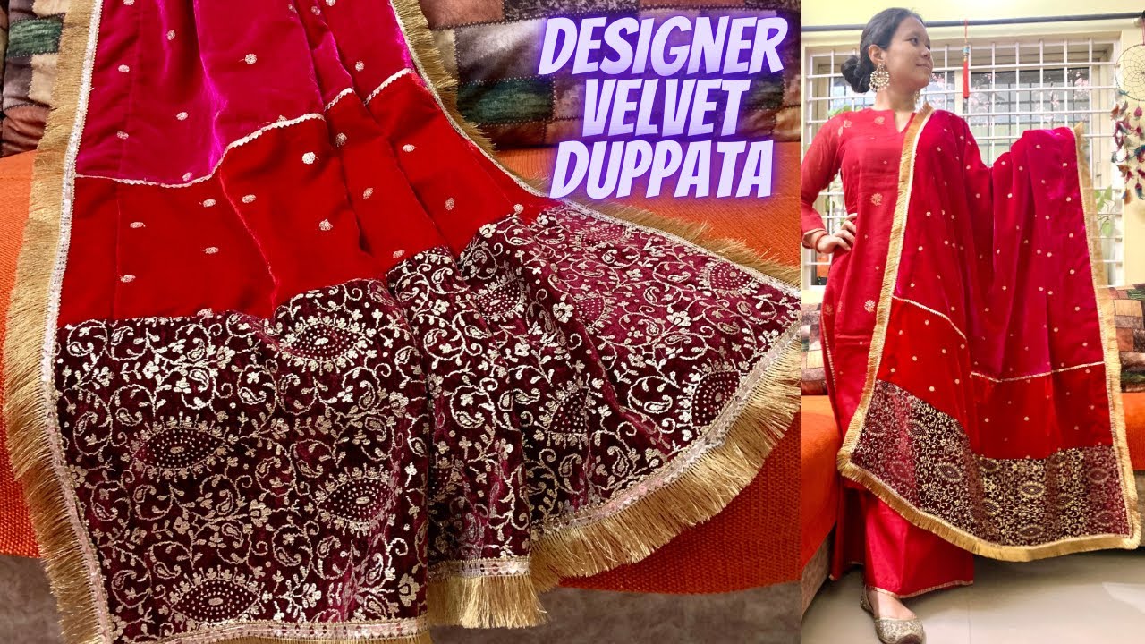 Designer Velvet Duppata/Shawl Making| Winter/Wedding Special | Maina Thapa
