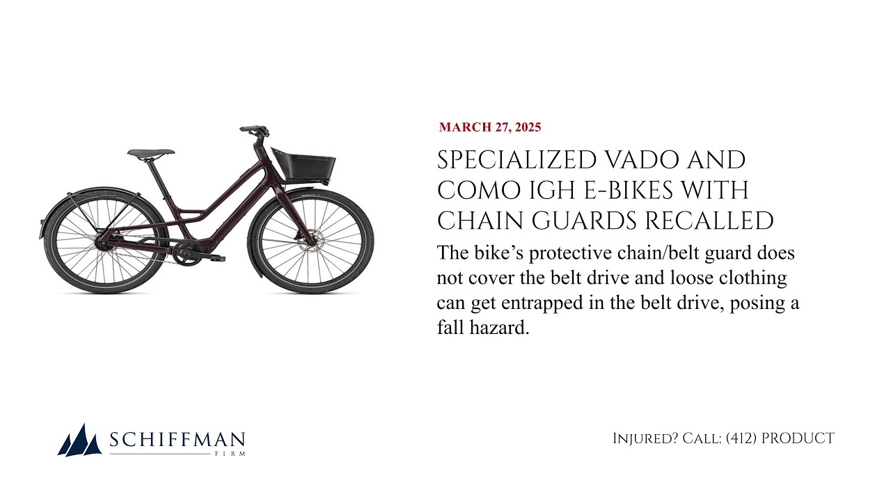 Specialized Vado and Como IGH E-Bikes Recalled