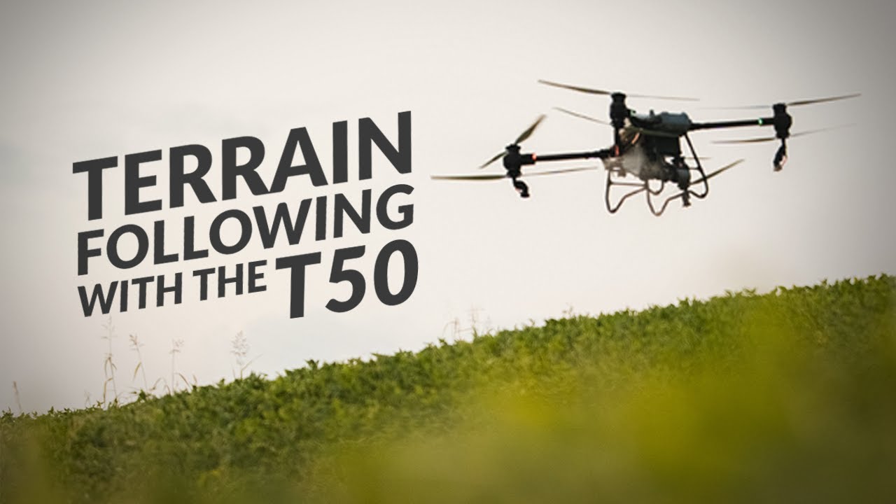 Демонстрация движения по рельефу местности DJI Agras T50