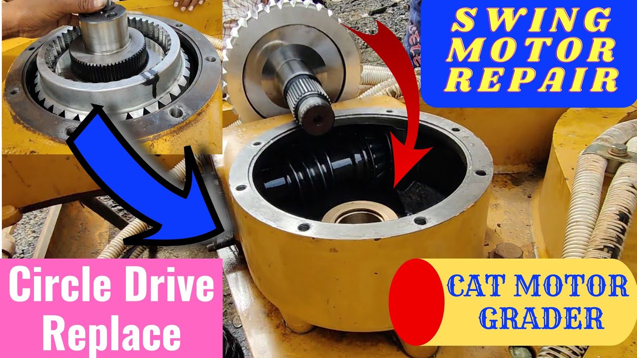 Replace The Circle Driver Gear 🔥How To Repair Cat Swing Circle 🔥Cat Motor Grader Circle Drive Gear,