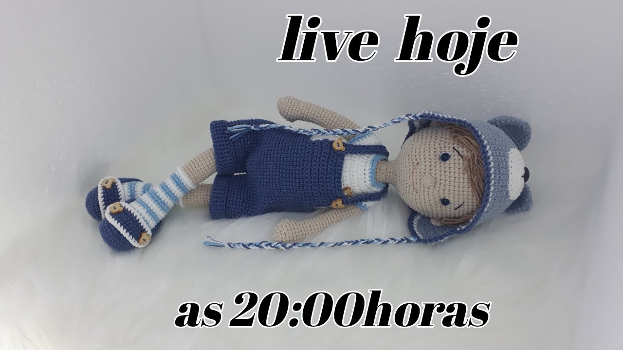 Boneco theo bebê em amigurumi live hoje com ele as 20:00horas conto com todos vcs meus amores