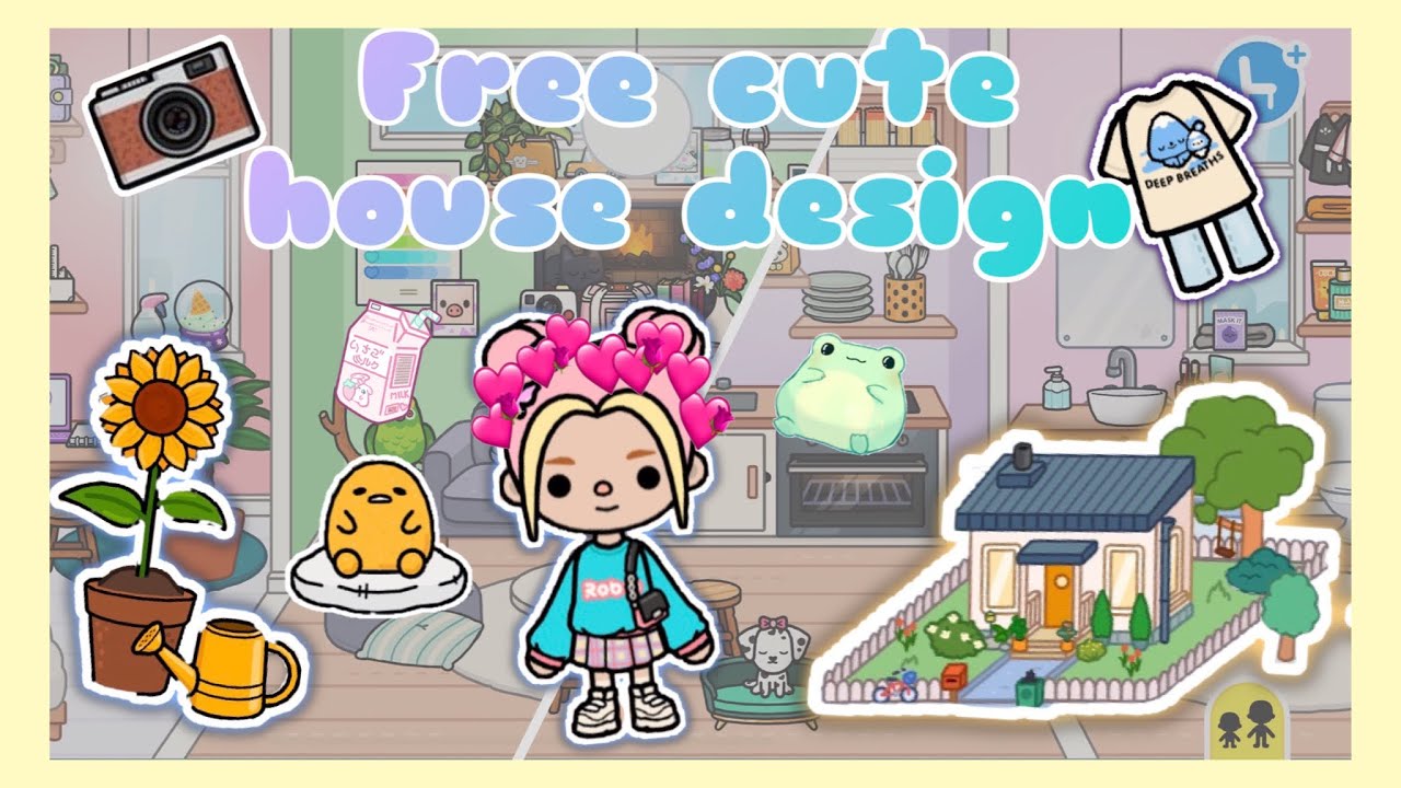 Free cute house design 😍🌷/toca boca world/TOCA__{VINTAGE}