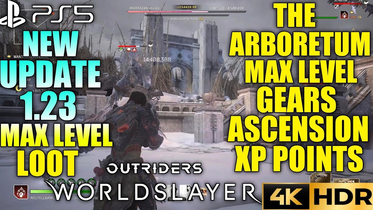 The Arboretum Max Level Pyro Loot! Apocalypse Gears! XP Points OUTRIDERS WORLDSLAYER Update 1.23 PS5