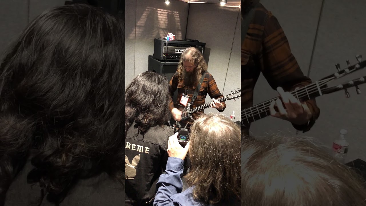 Aaron Turner of SUMAC//ISIS//Old Man Gloom demo at the Fryette/Sound City booth. NAMM 2018