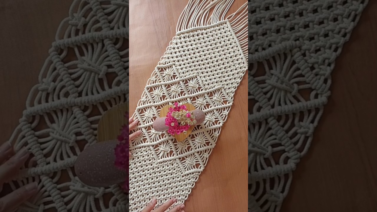 Caminho de Mesa L&eacute;ia ✨  #macrame #macramebrasil #mesaposta #macramefacil #macrametutorial