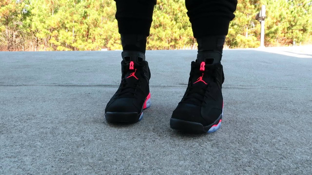 AIR JORDAN RETRO 6 'BLACK INFRARED' ON FEET!!!