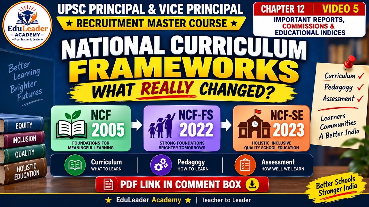 National Curriculum Frameworks | NCF 2005, NCF-FS 2022 & NCF-SE 2023 | UPSC Principal/VP 2026